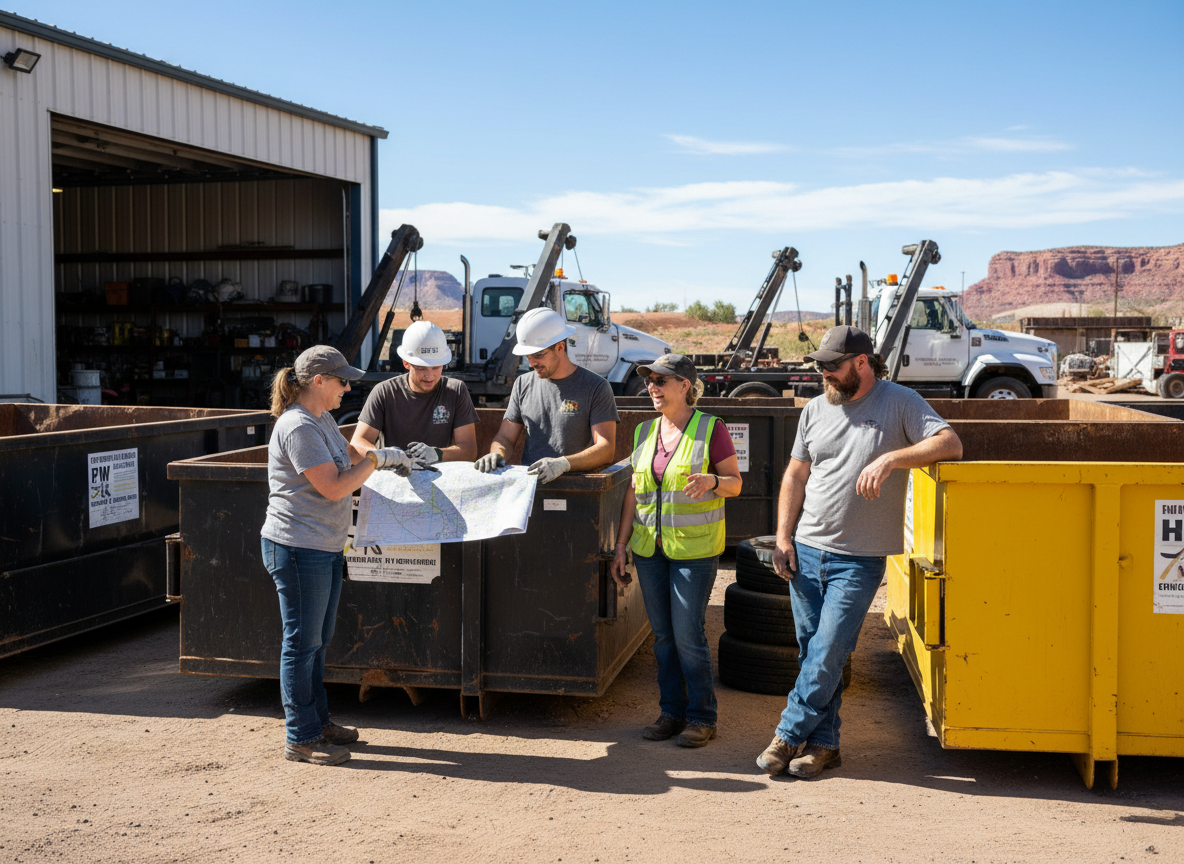 The Everyday Dumpster Rental Pony team at work in Southwest