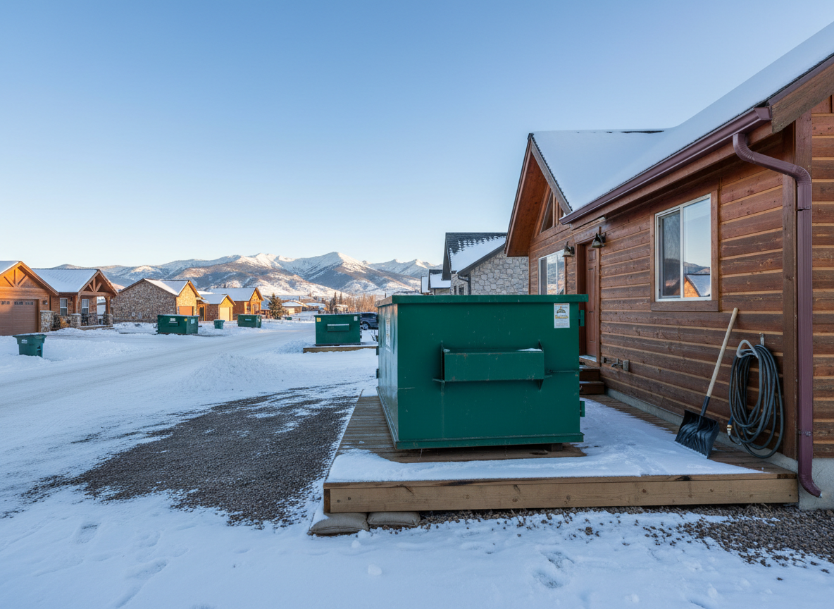 Winter Dumpster Placement Tips for Butte Homeowners